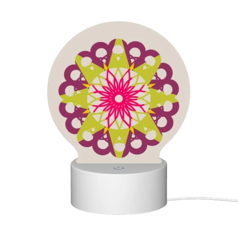 Round Acrylic Night Light, A colorful flower with a yellow center and pink petals. Round Acrylic Night Light, A Colorful Flower With A Yellow Center And Pink Petals. -Nuas Diy Shop d871f453e69bacefb2596adc75d820946fc8a0a3