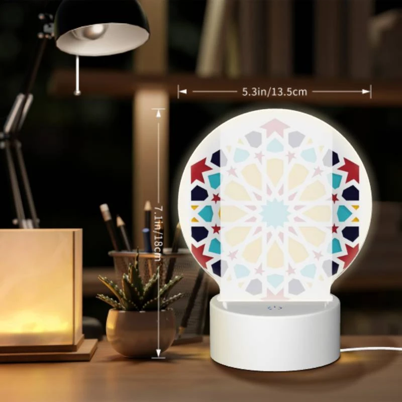 Round Acrylic Night Light, A colorful star pattern is displayed on a white background. Round Acrylic Night Light, A Colorful Star Pattern Is Displayed On A White Background. -Nuas Diy Shop d94148c914e2f74eab993e3fc79be2eea15446af