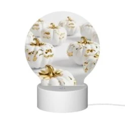 Round Acrylic Night Light, A Group Of Gold And White Pumpkins. 11 Round Acrylic Night Light, A Group Of Gold And White Pumpkins. -Nuas Diy Shop d9cba493e7cd205ba3238c5e446fdb00d9724226