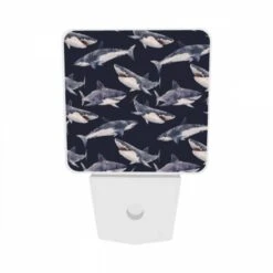 Night Light Set Of 2, A Pattern Of Sharks On A Blue Background. 8 Night Light Set Of 2, A Pattern Of Sharks On A Blue Background. -Nuas Diy Shop d9f4bf860721f4b0a69f66ded152de4cd36859e8