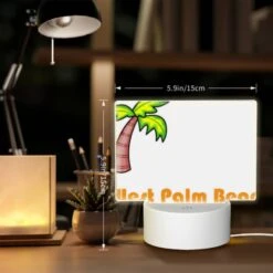 Rectangular Acrylic Night Light, A Cartoon Drawing Of A Palm Tree And The Words "West Palm Beach" On A White Background. -Nuas Diy Shop da56c24dcf5b72d2ee36b1df338106470be914a4