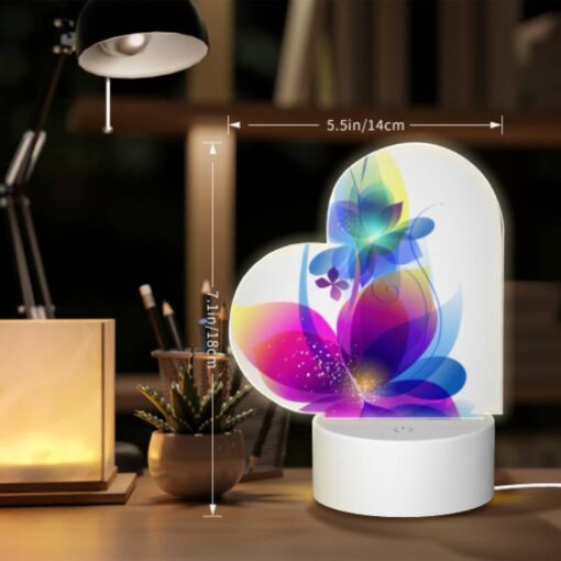 Love Acrylic Night Light, A Colorful Flower With A Blue Center And Yellow Petals. -Nuas Diy Shop da8849b7ba48e04f540c9c378f25ab843c0ce23b