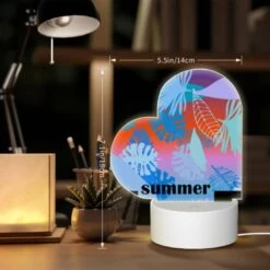 Love Acrylic Night Light, A Colorful Image Of Leaves And Flowers With The Words "Summer Holidays" Written In The Bottom Right Corner. -Nuas Diy Shop da9bce4b44ade08e89ffdeefe0cbfda1cec2be77