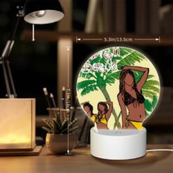 Round Acrylic Night Light, Two Women Are Posing For A Picture On A Beach. -Nuas Diy Shop dacedabc218e61392e129673f4465060af62606c