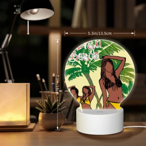 Round Acrylic Night Light, Two Women Are Posing For A Picture On A Beach. -Nuas Diy Shop dacedabc218e61392e129673f4465060af62606c