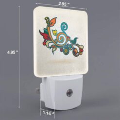 Night Light, A Colorful And Swirly Design With Leaves And Flowers. -Nuas Diy Shop daff71dcf820d3cdf65cf75b647f40bb00524933