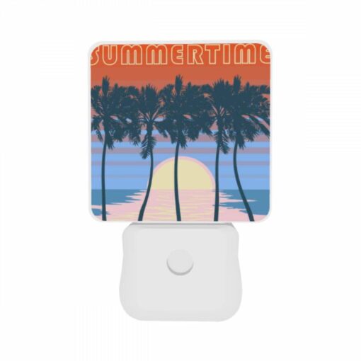 Night Light Set Of 2, A Colorful Poster Of A Sunset With Palm Trees. -Nuas Diy Shop db2e7e39cd5590927174e36254ab8e70169d9cb1