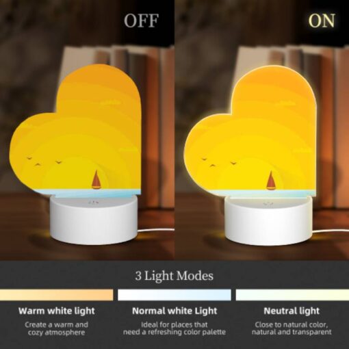 Love Acrylic Night Light, A Boat Is Sailing On The Water With A Beautiful Sunset In The Background. -Nuas Diy Shop db585d9907ac130d400be228a47c48a19556fa06