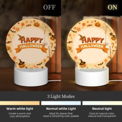 Round Acrylic Night Light, A Round Sign With A Witch's Hat And A Broomstick On It -Nuas Diy Shop dbd7bb37ca9505e9aac245c7c0d48f60c8718147
