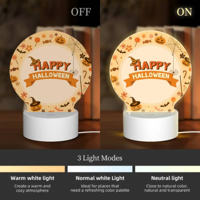 Round Acrylic Night Light, A round sign with a witch's hat and a broomstick on it Round Acrylic Night Light, A Round Sign With A Witch's Hat And A Broomstick On It -Nuas Diy Shop dbd7bb37ca9505e9aac245c7c0d48f60c8718147