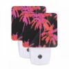 Night Light Set Of 2, A Pink And Red Palm Tree With A Black Background. -Nuas Diy Shop dc2e0f24d73558cafc12f2d625961c0645124440
