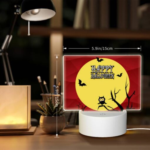 Rectangular Acrylic Night Light, A Cartoon Owl Sitting On A Branch In Front Of A Full Moon. -Nuas Diy Shop dc410f71b9b2460280bf22b1cde048b04d84eba3