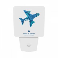 Night Light Set Of 2, A Blue And White Airplane With A Snowflake Pattern On The Tail. -Nuas Diy Shop dc43404ec28b584aaac15a306d68f7621a53cb37