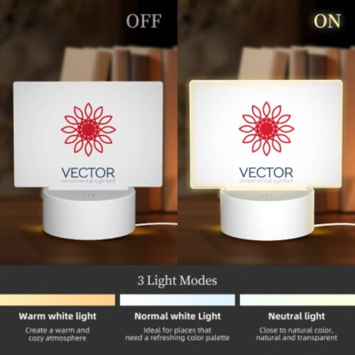 Rectangular Acrylic Night Light, A Red And White Flower With A Red Center. -Nuas Diy Shop dcca5b08969cbb4f8399ef36e002aec5576a249f