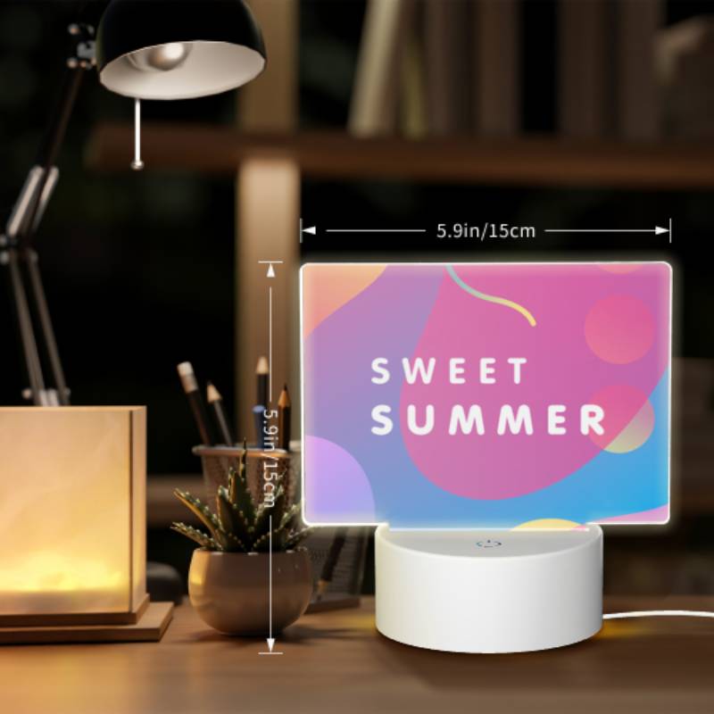 Rectangular Acrylic Night Light, A colorful image of a summer scene with a pink background. Rectangular Acrylic Night Light, A Colorful Image Of A Summer Scene With A Pink Background. -Nuas Diy Shop dd0d5b02d8dfa6fc07dd95fbd8b7683fa6452f5f