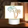 Rectangular Acrylic Night Light, A Drawing Of A Palm Tree With A Yellow And Orange Color Scheme. -Nuas Diy Shop dd40eee12ff046e11db761a113a459046e3305d0