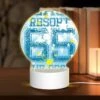 Round Acrylic Night Light, A Blue And Yellow Shirt With The Number 66 On It. -Nuas Diy Shop ddb696aa69e1f3bea1918e7b2d1336e6ac75bf51