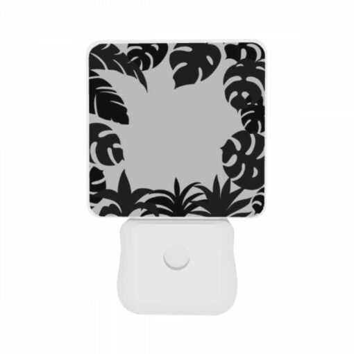 Night Light Set Of 2, A Black And White Image Of A Leafy Plant. -Nuas Diy Shop dde33df72abd1958cf0acfc7d3474ed902b1529d