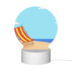 Round Acrylic Night Light, A Colorful Beach Chair Is Sitting On A Sandy Beach. 11 Round Acrylic Night Light, A Colorful Beach Chair Is Sitting On A Sandy Beach. -Nuas Diy Shop de2c11d2b2b050c7ec6d442adf3f09f6edf54376
