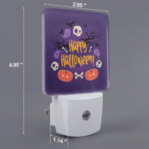 Night Light Set Of 2, A Purple Background With A Halloween Sign And Skeletons. -Nuas Diy Shop deacc11d77dfac2bd450b1f1e742e2e95d37477e