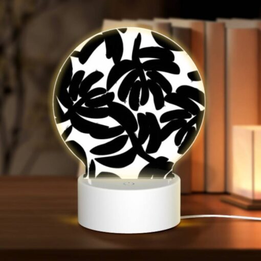 Round Acrylic Night Light, A Black And White Painting Of A Bunch Of Bananas. -Nuas Diy Shop deacc629ae4b1322514bcb752fdc826ec3a5b35e