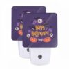 Night Light Set Of 2, A Purple Background With A Halloween Sign And Skeletons. -Nuas Diy Shop df006e2adfb48ef2ae58e142ad3eed9e9f3fbd5e