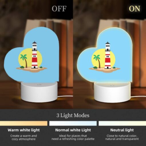 Love Acrylic Night Light, A Lighthouse Is On A Small Island With A Sunset In The Background. -Nuas Diy Shop df26eb50e9f85a270eae27fd7bdb209ccd2875fc