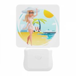 Night Light, A Woman In A White Dress Is Standing On A Beach -Nuas Diy Shop df348942c62ea470c530d0e1f7d646933519879b