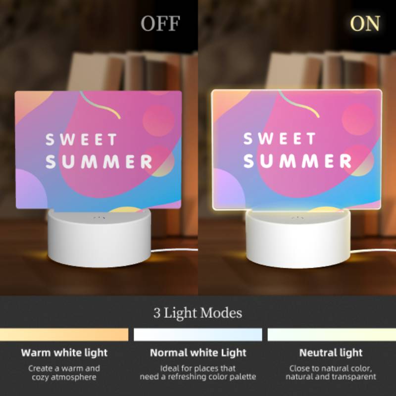 Rectangular Acrylic Night Light, A colorful image of a summer scene with a pink background. Rectangular Acrylic Night Light, A Colorful Image Of A Summer Scene With A Pink Background. -Nuas Diy Shop df34999e7b75d06f8942a583026cddee5a1169b6