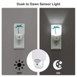 Night Light, A Green And White Palm Tree With A Blue Sky In The Background. -Nuas Diy Shop df3ab4168aff90893b7cac8ea79bd205d529959c