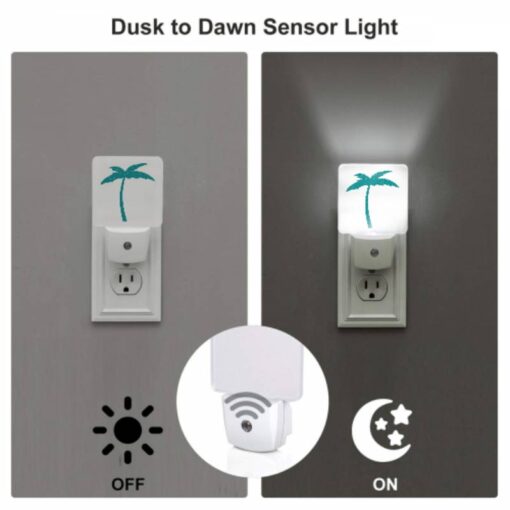 Night Light, A Green And White Palm Tree With A Blue Sky In The Background. -Nuas Diy Shop df3ab4168aff90893b7cac8ea79bd205d529959c