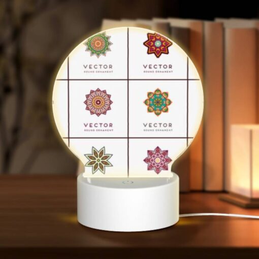 Round Acrylic Night Light, A Collection Of Colorful Geometric Shapes. -Nuas Diy Shop df58cc96e0a7df754cac78415d77a6306879e654