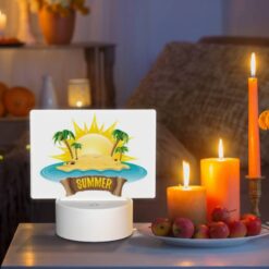 Rectangular Acrylic Night Light, A Sunny Beach With A Palm Tree Logo. -Nuas Diy Shop df757c19d3c8a8ad4c68db4161722dc178b34849