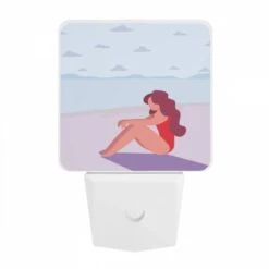 Night Light, A Woman In A Red Bathing Suit Is Sitting On The Beach. -Nuas Diy Shop df8626672f7182acaedb8621d7c33e7407c62451