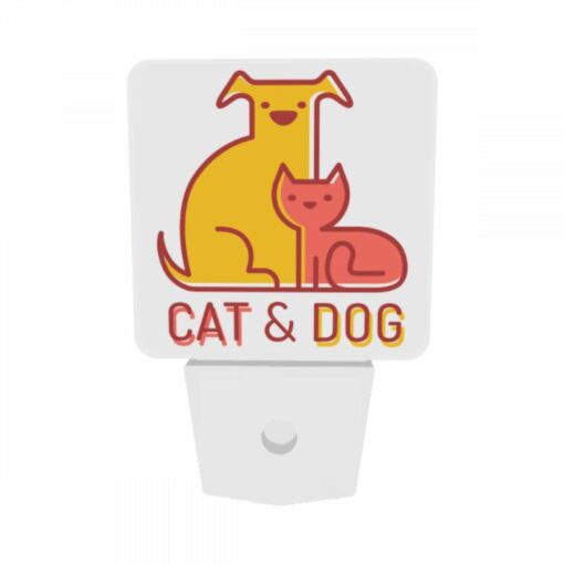 Night Light Set Of 2, A Yellow Dog And A Red Cat Sitting Together. -Nuas Diy Shop df9d6ac29680022f7e15c763c760a3d28d5a8782