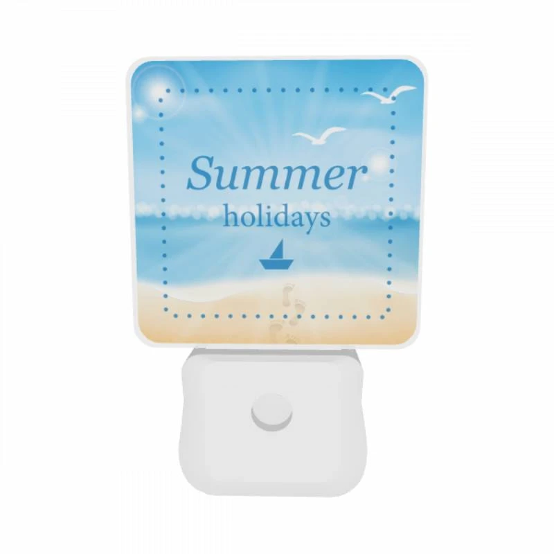 Night Light Set of 2, A blue and white postcard with a sailboat on it and the words "Summer Holidays" written on it. Night Light Set Of 2, A Blue And White Postcard With A Sailboat On It And The Words "Summer Holidays" Written On It. -Nuas Diy Shop dfa9f813ffd653dc8f32d033a637b547d0d12bdd
