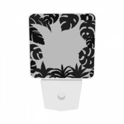 Night Light Set Of 2, A Black And White Image Of A Leafy Plant. -Nuas Diy Shop dfd3335411172e2b8447f388c9ad444041c002fd