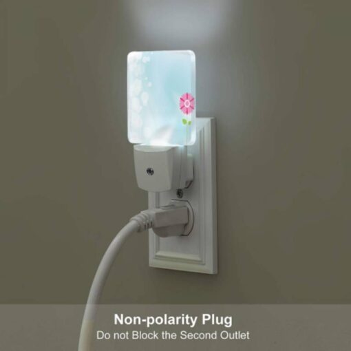 Night Light Set Of 2, A Single Pink Flower Stands Out Against A Blue Background. -Nuas Diy Shop e0067239b5da514cba38306fdc19bb763a647295