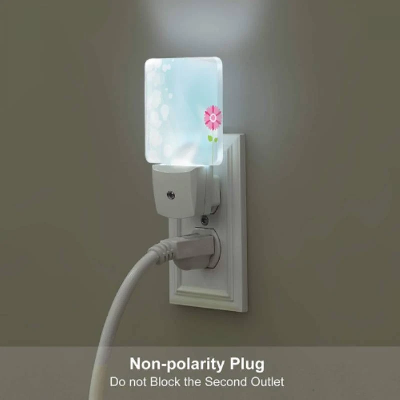 Night Light Set of 2, A single pink flower stands out against a blue background. Night Light Set Of 2, A Single Pink Flower Stands Out Against A Blue Background. -Nuas Diy Shop e0067239b5da514cba38306fdc19bb763a647295