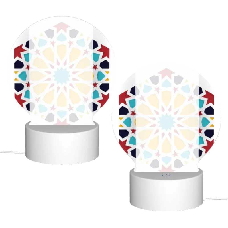 Round Acrylic Night Light, A colorful star pattern is displayed on a white background. Round Acrylic Night Light, A Colorful Star Pattern Is Displayed On A White Background. -Nuas Diy Shop e020ea040cfa21a03e301ed57d45c5383d04c230