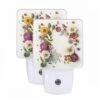 Night Light Set Of 2, A White Square With A Flower Arrangement In The Middle. -Nuas Diy Shop e044fa19ec866a08126788a73bb232599bd7110a