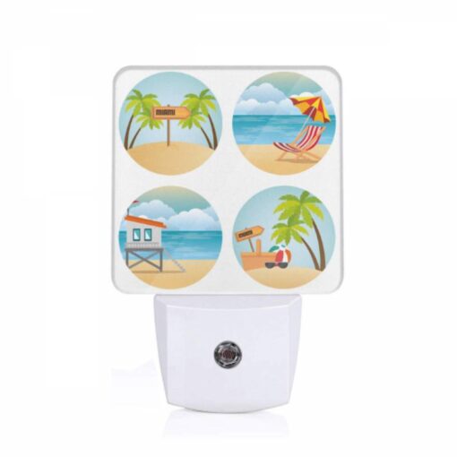 Night Light, Four Different Beach Scenes With A Miami Sign In Each. -Nuas Diy Shop e08705764f462fd7ccfc0a5c3af6db63dbbad5c9