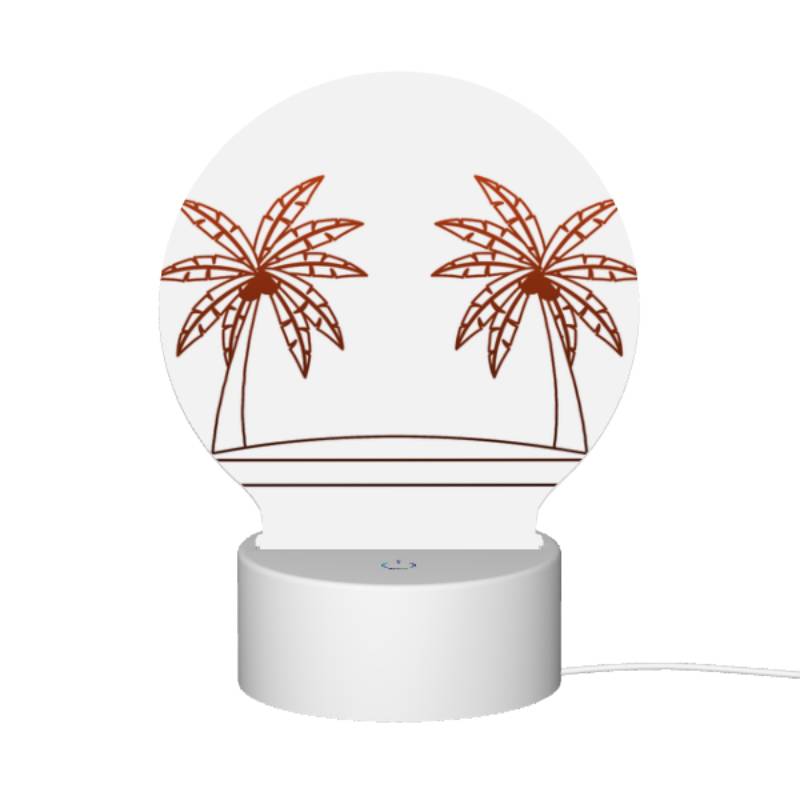 Round Acrylic Night Light, Two palm trees are on a white surface. Round Acrylic Night Light, Two Palm Trees Are On A White Surface. -Nuas Diy Shop e08c76f19c6ee5d6bb1c121d71fbd01c29cf90fb