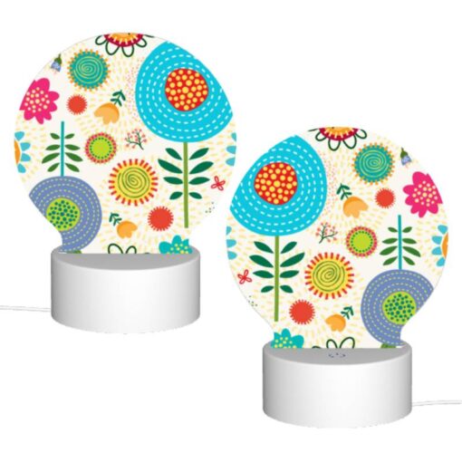 Round Acrylic Night Light, A Colorful Flower Pattern With Yellow -Nuas Diy Shop e0c3f02cc07fd81b1bef1d78f69123ef4990cddb