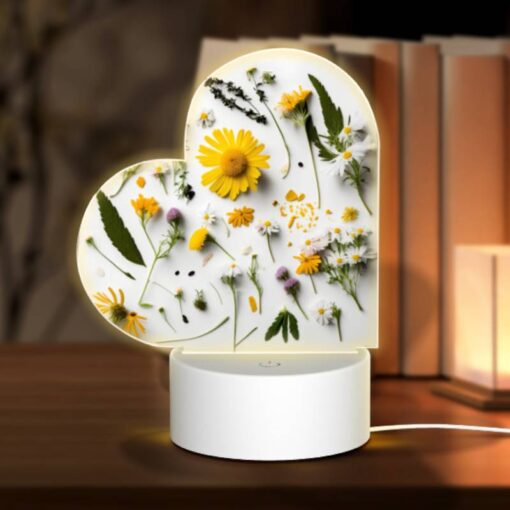 Love Acrylic Night Light, A Collection Of Flowers And Leaves On A White Background. -Nuas Diy Shop e118d1aafc2992f63398315ac73f90dc5b69c387