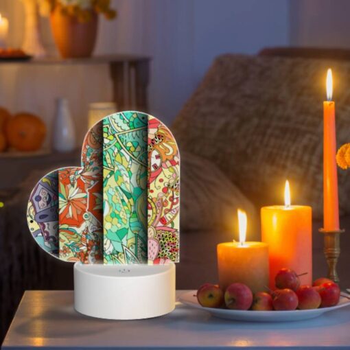 Love Acrylic Night Light, Four Different Colored Designs Of Flowers Are Displayed On A Wall. -Nuas Diy Shop e14b002658acd1bd89c584babdfa03a52cf46f9b
