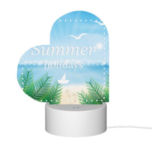 Love Acrylic Night Light, A Picture Of A Beach With A Boat And A Seagull Flying Over The Water. -Nuas Diy Shop e1576a20a2514ef9c87c0acf71d488e53cf51800
