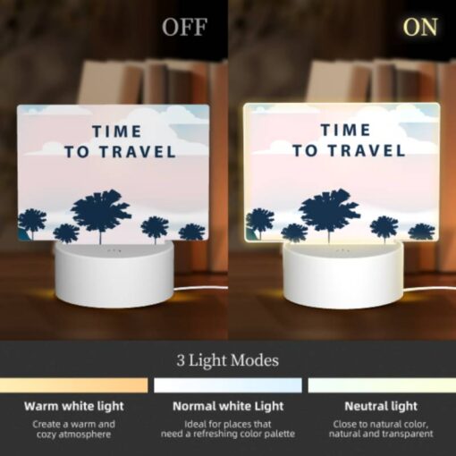 Rectangular Acrylic Night Light, A Boat With A Red Roof Is Traveling On The Water. -Nuas Diy Shop e15cc11b3efc002007eda80c5d04b358db937377
