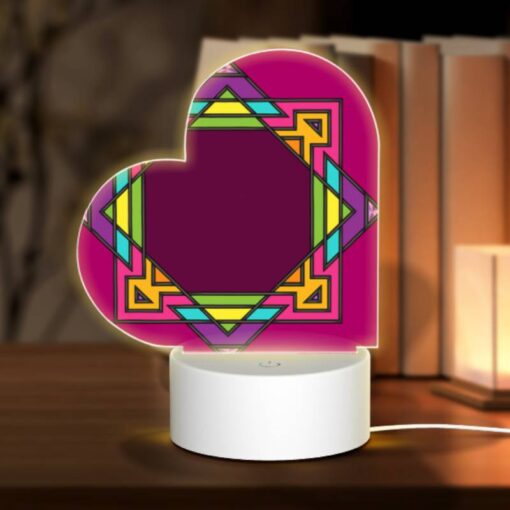 Love Acrylic Night Light, A Colorful Geometric Design On A Pink Background. -Nuas Diy Shop e1699ef83a8d43d5dffd42928dad67923bd59bd1