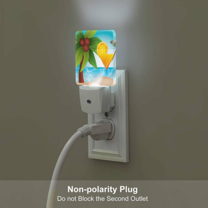 Night Light Set of 2, A cocktail is served on a beach with palm trees and a lemon in the background. Night Light Set Of 2, A Cocktail Is Served On A Beach With Palm Trees And A Lemon In The Background. -Nuas Diy Shop e1b36cad29f9086c9eadfd0524a4492482f45425